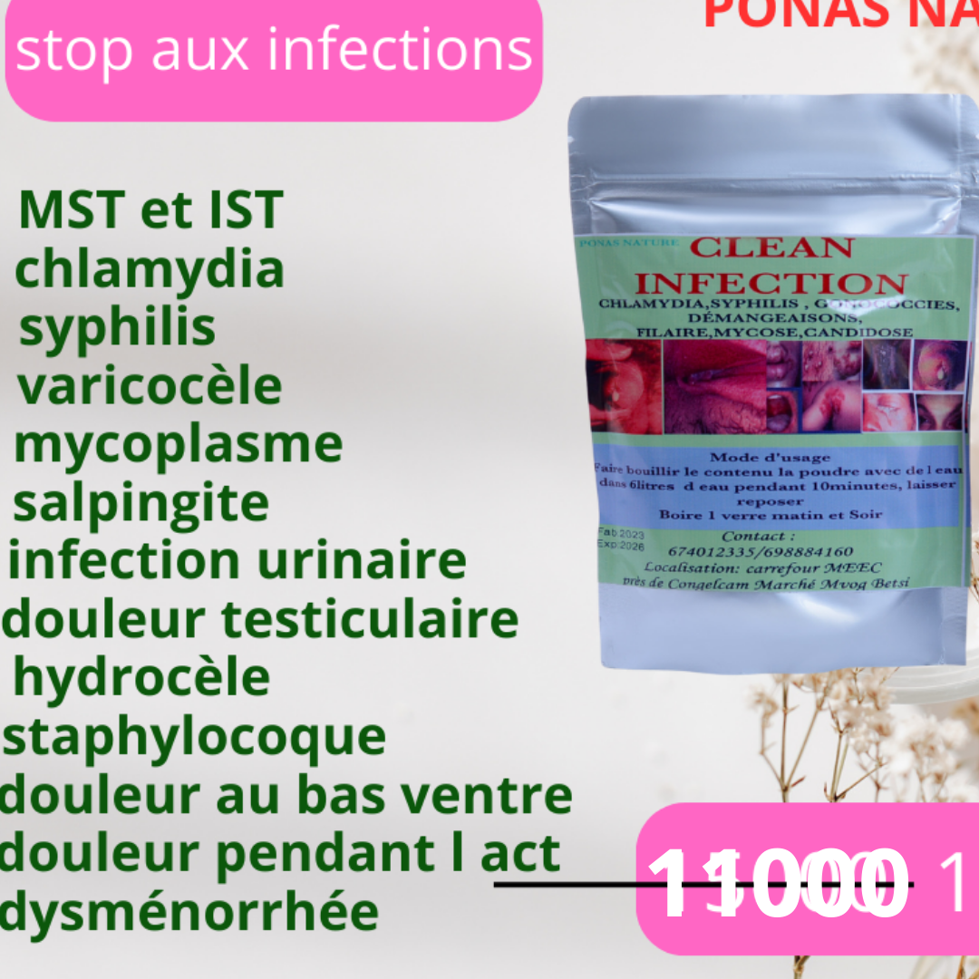 Antibiotique naturel nommé clean-infections vient   vous débarrasser de tous les  infections.