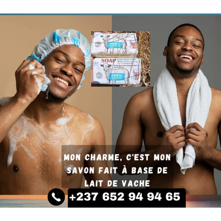 Savon Masque au Lait de Chèvre Frais Bio *2 Achetés + 1 OFFERT le tout a 13000f Idéal pour Eczéma, Psoriasis, Acné, Hydratant, Apaisant pour une Peau Douce et Éclatante