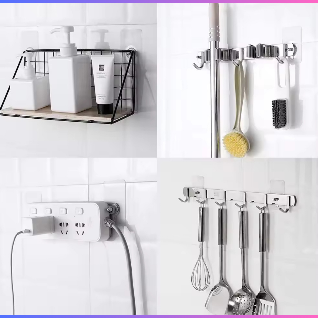 LOT DE CROCHETS ADHESIF PUISSANTS IDEAL POUR BUREAU, CUISINE, SALLE DE BAIN ; SALON