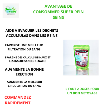 super rein sain la solution idéale pour un nettoyage a fond  des reins en plus ça purifie le sang